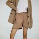 Good American  Raw Edge Hem Sweat Shorts Color: PUO1 Brown/Tan Size 2 = M Photo 0