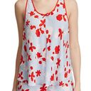 Oscar de la Renta  Pink Label Cami Sleeveless Top S Small Red Poppy Floral Tank Photo 1