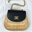 Sam Edelman  Millie Basket Flap Shoulder Bag - Black / Rattan Photo 1