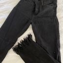 Just Black Denim Black Fringe Ankle Jeans Photo 2