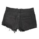 Free People  Jean shorts black button fly distressed cut offs 25 Photo 1