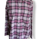Krass&co G.H. Bass &  Womens Shirt Size M Purple Gray Black Plaid Flannel Split Back Photo 0