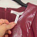 BCBGeneration 6 BCBG Maroon Shiny Pleather A Line Dress Photo 4