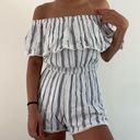 Lulus Striped Off Shoulder Romper Size XS Photo 4