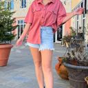 Boutique NWT Pink Button Up Top Photo 2