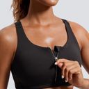 CRZ Yoga  Zip Front High Impact Sports Bra Molded Cup Wireless Workout Yoga Bra Photo 1