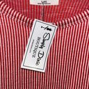 Zenana NWT  ribbed striped red long sleeve shirt L/XL Photo 2