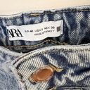 ZARA  High Rise Straight Leg Jeans 6164/219/406 Size 8 Button Fly Blue Raw Hem Photo 4