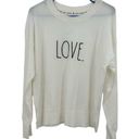 Rae Dunn  size Medium new without tags long sleeve white plush shirt LOVE graphic Photo 0