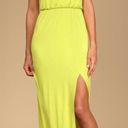 Lulus NWT Lulu’s Yellow Watch the Sunset Lime Green Maxi Dress XS Photo 0