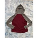 No Boundaries  Burgundy Gray Color Block Lightweight Pullover Hoodie L 11 - 13 Photo 1