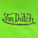 Von Dutch  Brown Logo Neon Green Full-Zip Hoodie Photo 2