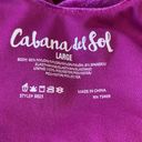 Cabana Del Sol  Pink Purple Fuchsia One Piece Velvet Bodysuit Size Large Womens Photo 2