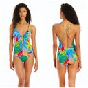Bleu Rod Beattie 💕💕 Life Of The Party Plunge Neck One Piece Swimsuit ~ 6 NWT Photo 1