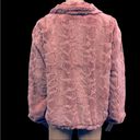 cupio  Faux Fur Fuzzy Animal Print Textured Blush Full Zip Satin Lined Jacket XL Photo 5