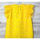 Karina Grimaldi  Women's V Neck Tassel Flutter Sleeve Floral Top Bright Yellow XS Photo 8