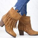 sbicca  Sound Suede Wester Leather Fringe Bootie Size 6 Photo 0