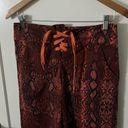 Acacia  London Lace Up Pants Amber Red Python Snake Print Womens Size S Photo 3