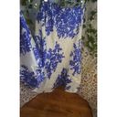 Gap  Women's Size 2 Floral Blue and White A-Line Midi Skirt Photo 5