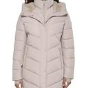 Andrew Marc NWT  Women's Faux Fur Hooded Walker Puff Jacket, Barley Beige Small Photo 1