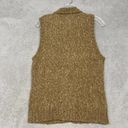 Lands'End  Sweater Womens S Vest Brown Collared Wool Acrylic Button Grandma Cable Photo 4