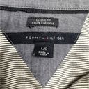 Tommy Hilfiger  Women's Large Button Down Shirt w/Adjustable Sleeves Gray Stripe Photo 2