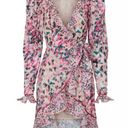 Rococo  Sand Mimi Wrap Dress Pink Long Sleeve Mini Ruffle XS Photo 5