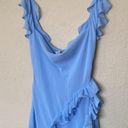 House Of CB  'Ariela' Soft Blue Ruffle Maxi Dress NWOT size L Photo 12