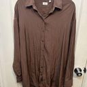 Wilfred Aritzia Brown Relaxed Long Sleeve Silky Button Down Shirt Size Women’s 2 Photo 7