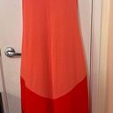 Natori  Women's V Neck Sleeveless Colorblock Maxi Dress Peach Orange Size Small Photo 2