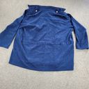 Denim & Co  Womens Jacket 1X Blue Faux Suede Button Up Collar Drawstring Pockets Photo 2