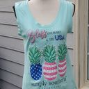 Simply Southern  Bless Your Heart USA Pineapple High/Low Tank Top Photo 9