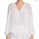 Ramy Brook  Women’s Komi Eyelet Blouse Long Sleeve Top Ivory Size Medium Photo 0