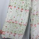 Natori Josie  White Rose Bud Floral Wide Leg Sheer Cropped Lingerie Sleep Pants Photo 2