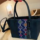 Artisan bags | Artsy colorful textured pebbled soft vegan leather satchel bag Photo 5