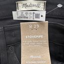 Madewell Jeans Stovepipe in True Black Wash: Coated Edition 29 NWT New Photo 8