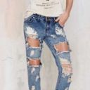 One Teaspoon  Jeans Trashed Freebird Distressed Ripped Skinny Crop Zip Ankle 26 Photo 0