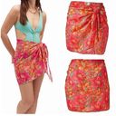 Beach Riot Revolve  Melanie Sarong Cover Up Hot Pink Floral One Size Photo 1