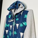 12PM by Mon Ami Cowboy Cactus Cow Skull Gray Blue Long Sleeve Pullover Hoodie size Medium Photo 7