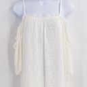 Anthropologie NEW Love Fire Lace Crochet Cold Shoulder White Ivory Mini Dress Large Photo 3