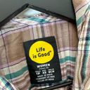 Life is Good  Women’s Flannel Hoodie Button up shirt XS Photo 3