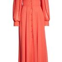 Kimberly  Goldson Lesli Clip Dot Long Sleeve Maxi Dress Women's XS Coral NWT Photo 8