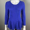 cupio  sweater women's small blue cotton blend fit and flair Photo 0