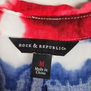 Rock & Republic Rock Republic Tie Dye Red White Blue Sleeveless Button Down Shirt Top Size M Photo 1