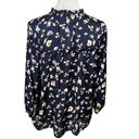 Tuckernuck  Lovestitch Ditsy Floral Tie Top Peasant Blouse Midnight Size L New Photo 3