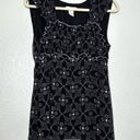 Dress Barn Y2K Vintage  Ruched Black Floral Sleeveless Blouse size large Photo 6