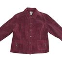 Chico's Chico’s Cranberry Burgundy Leather Jacket Snap Front Zip Pockets Size 3 (16-18) Photo 7