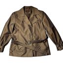 Gallery Bronze Womens Collared Belted Long Sleeve Trench Coat Jacket size Petite Large Photo 0