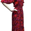 Abel the label  Dress Small High Low Maxi Purple Red Floral Short Sleeve Swing Photo 1