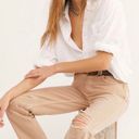 Free People High Rise Distressed Khaki Jeans Photo 4